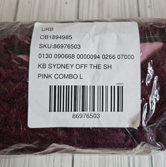 Urban Outfitters Kimchi Blue Sydney Off Shoulder Mini Dress in Pink Combo NWT - Picture 10 of 10